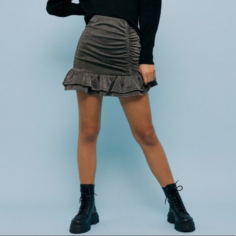 Topshop bengaline ruched mini skirt